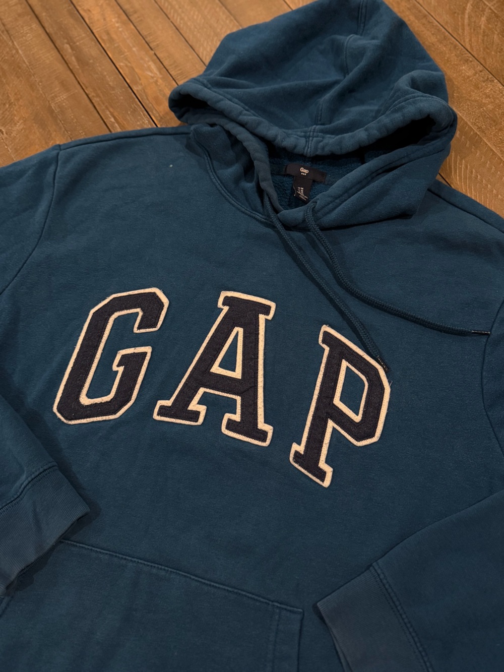 GAP Men's Teal Hooded Zip-Up Style Sweater